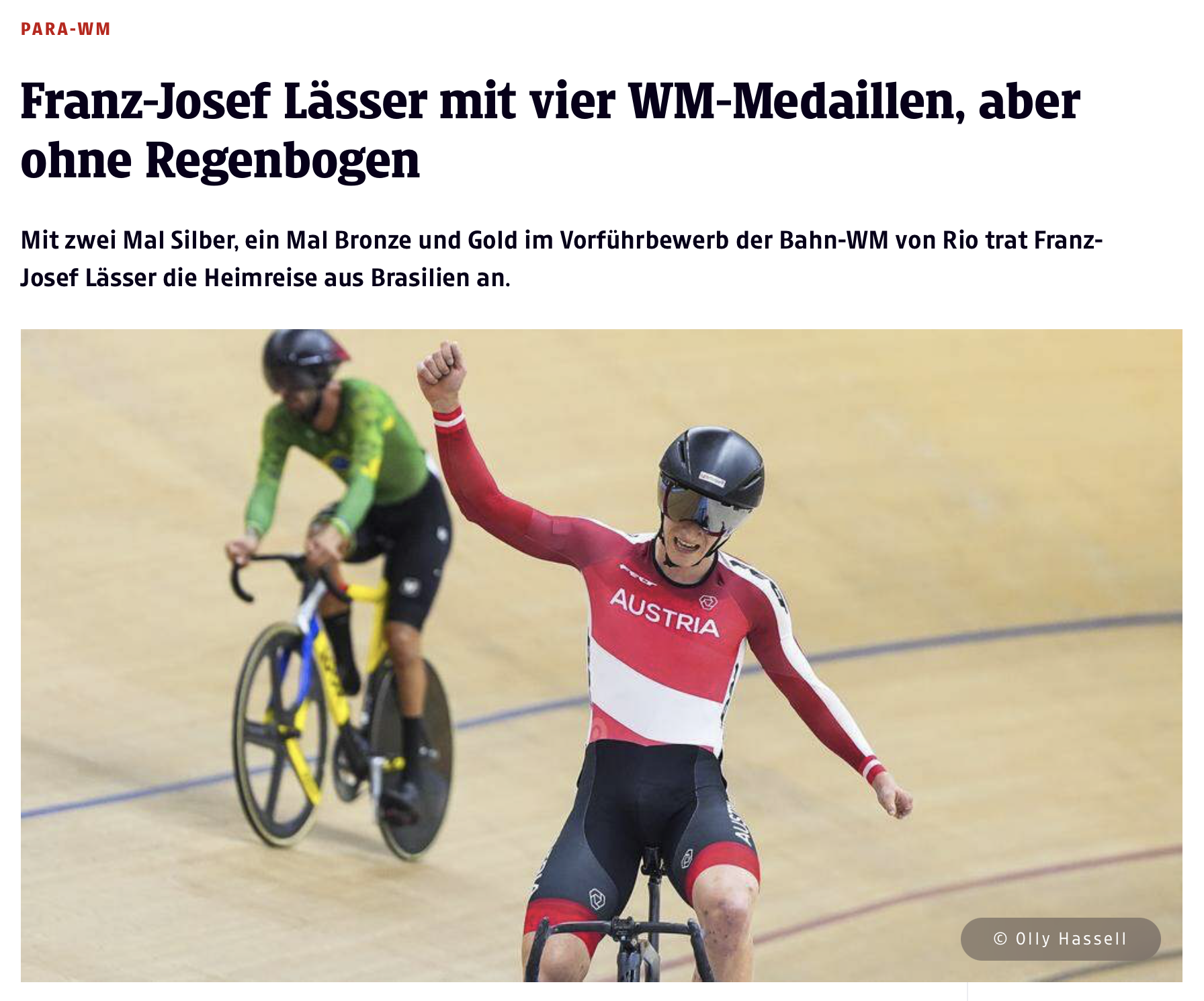 Artikel: Franz-Josef Lässer mit vier WM-Medaillen, aber ohne Regenbogen